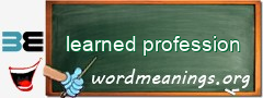 WordMeaning blackboard for learned profession